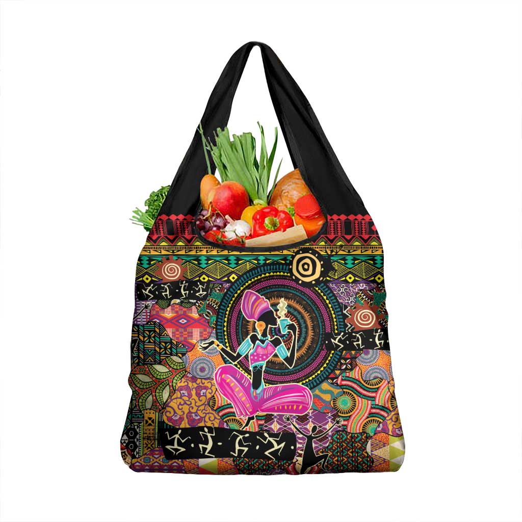 African Women Ethnic Motifs Grocery Bag