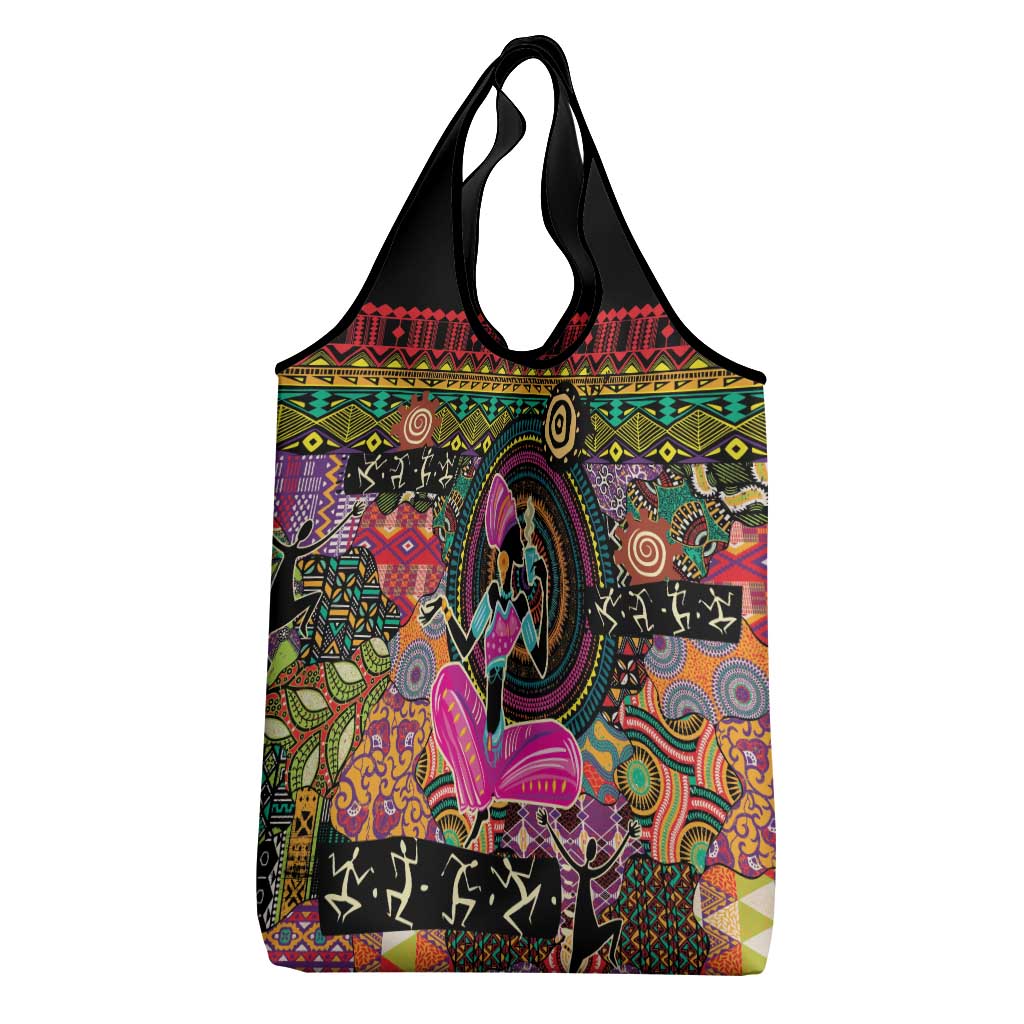 African Women Ethnic Motifs Grocery Bag