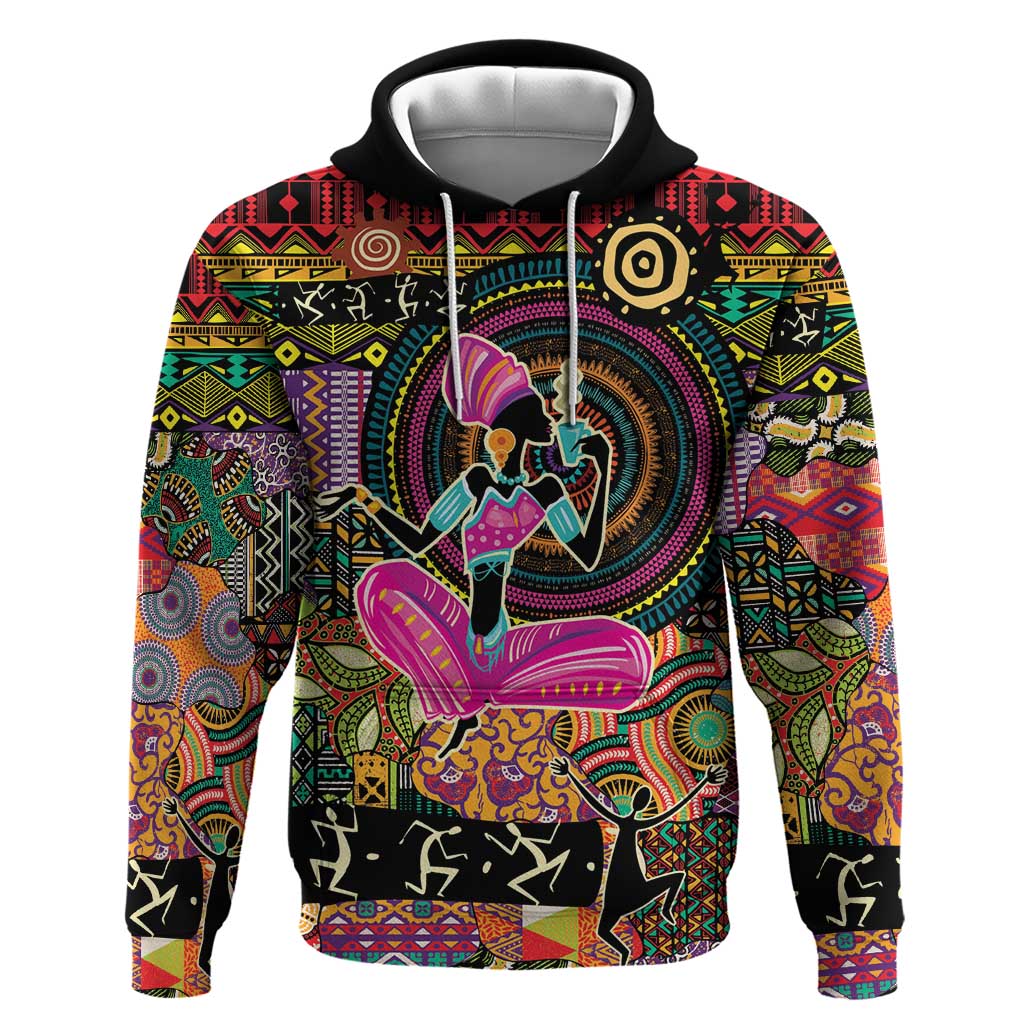 African Women Ethnic Motifs Hoodie - Wonder Print Shop
