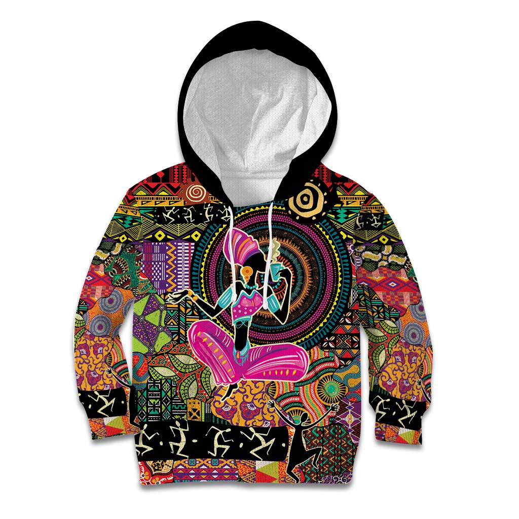 African Women Ethnic Motifs Kid Hoodie - Wonder Print Shop
