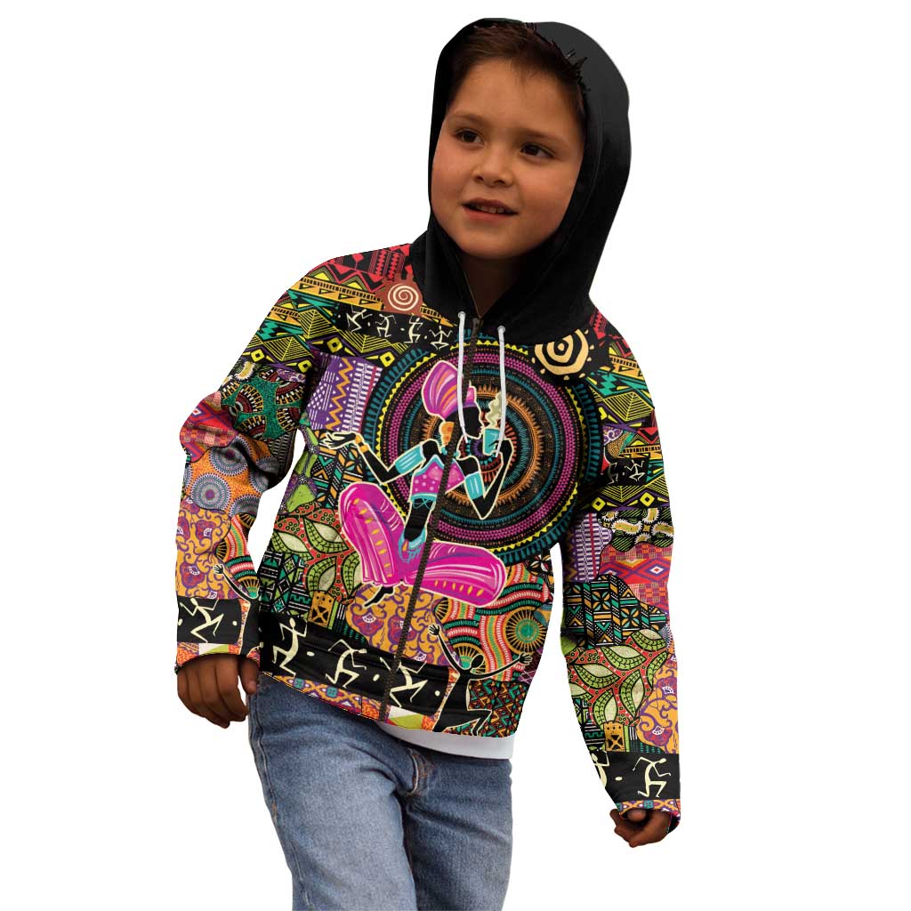 African Women Ethnic Motifs Kid Hoodie - Wonder Print Shop