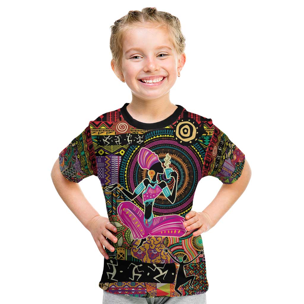 African Women Ethnic Motifs Kid T Shirt - Wonder Print Shop