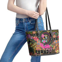 African Women Ethnic Motifs Leather Tote Bag