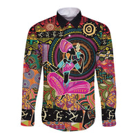 African Women Ethnic Motifs Long Sleeve Button Shirt