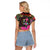 African Women Ethnic Motifs Raglan Cropped T Shirt - Wonder Print Shop