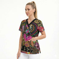 African Women Ethnic Motifs Scrub Top