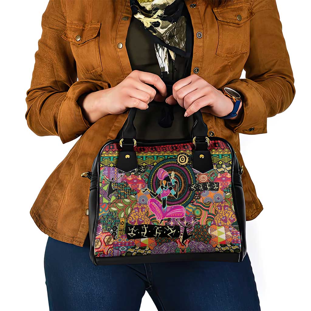 African Women Ethnic Motifs Shoulder Handbag - Wonder Print Shop