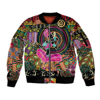 African Women Ethnic Motifs Sleeve Zip Bomber Jacket - Wonder Print Shop