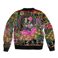 African Women Ethnic Motifs Sleeve Zip Bomber Jacket - Wonder Print Shop