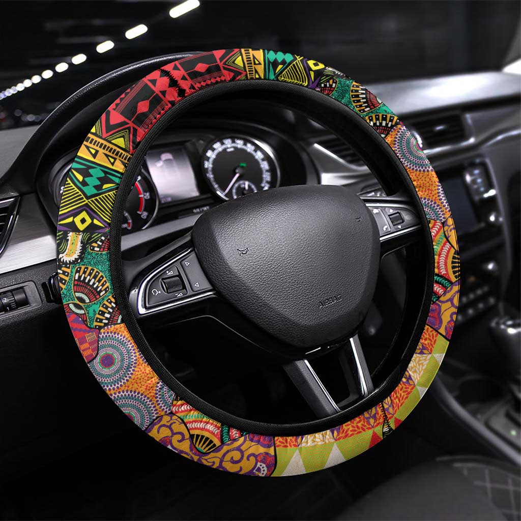 African Women Ethnic Motifs Steering Wheel Cover - Wonder Print Shop
