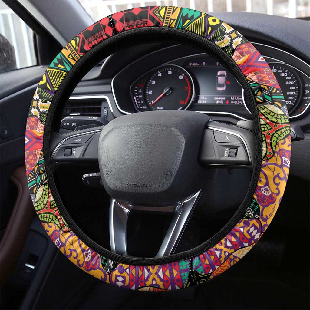 African Women Ethnic Motifs Steering Wheel Cover - Wonder Print Shop