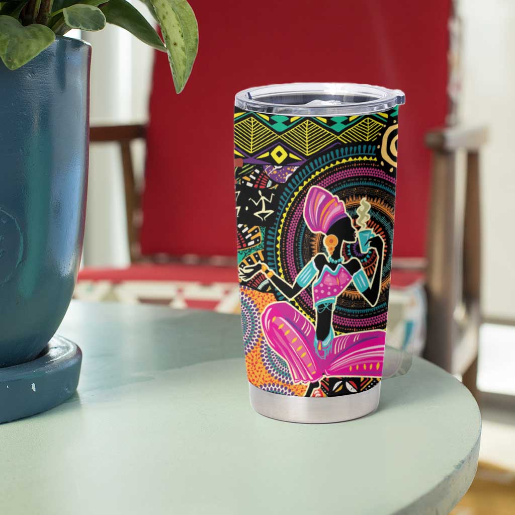 African Women Ethnic Motifs Tumbler Cup - Wonder Print Shop