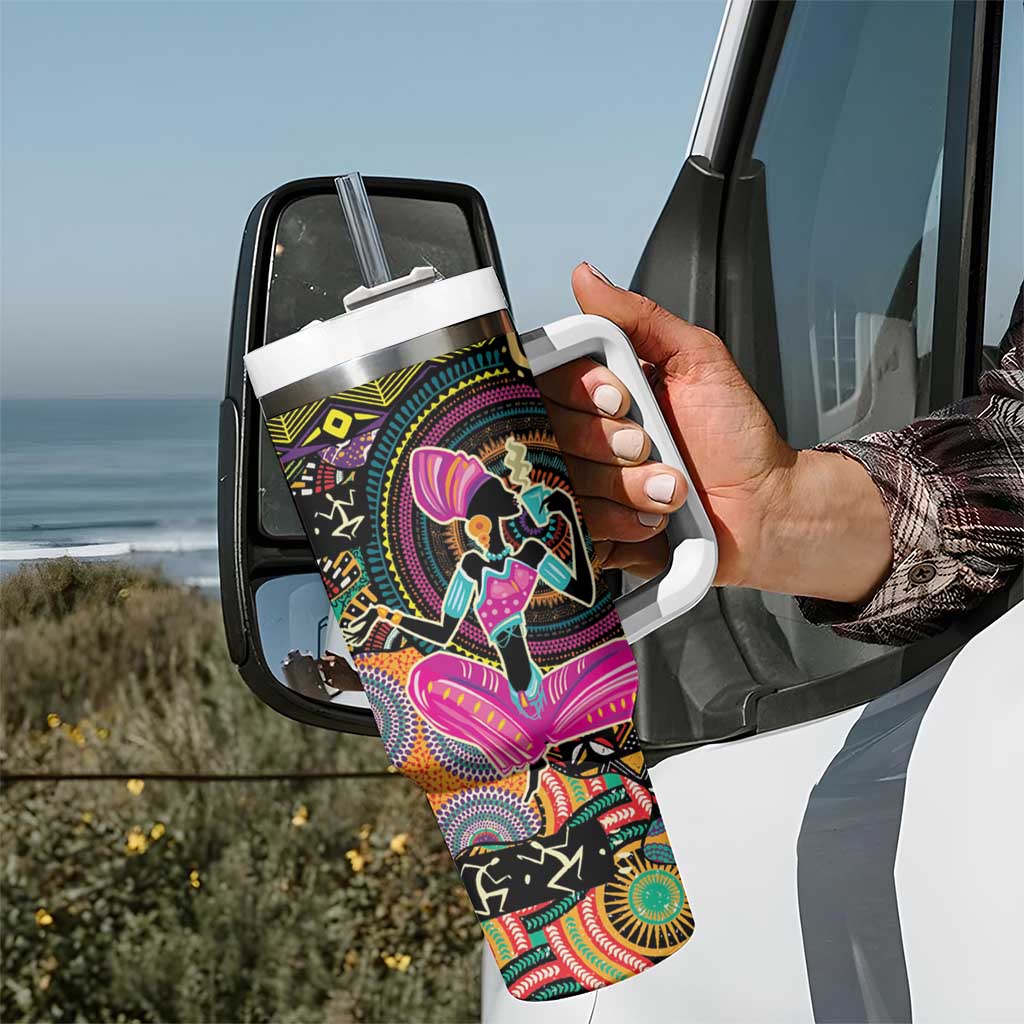 African Women Ethnic Motifs Tumbler With Handle - Wonder Print Shop