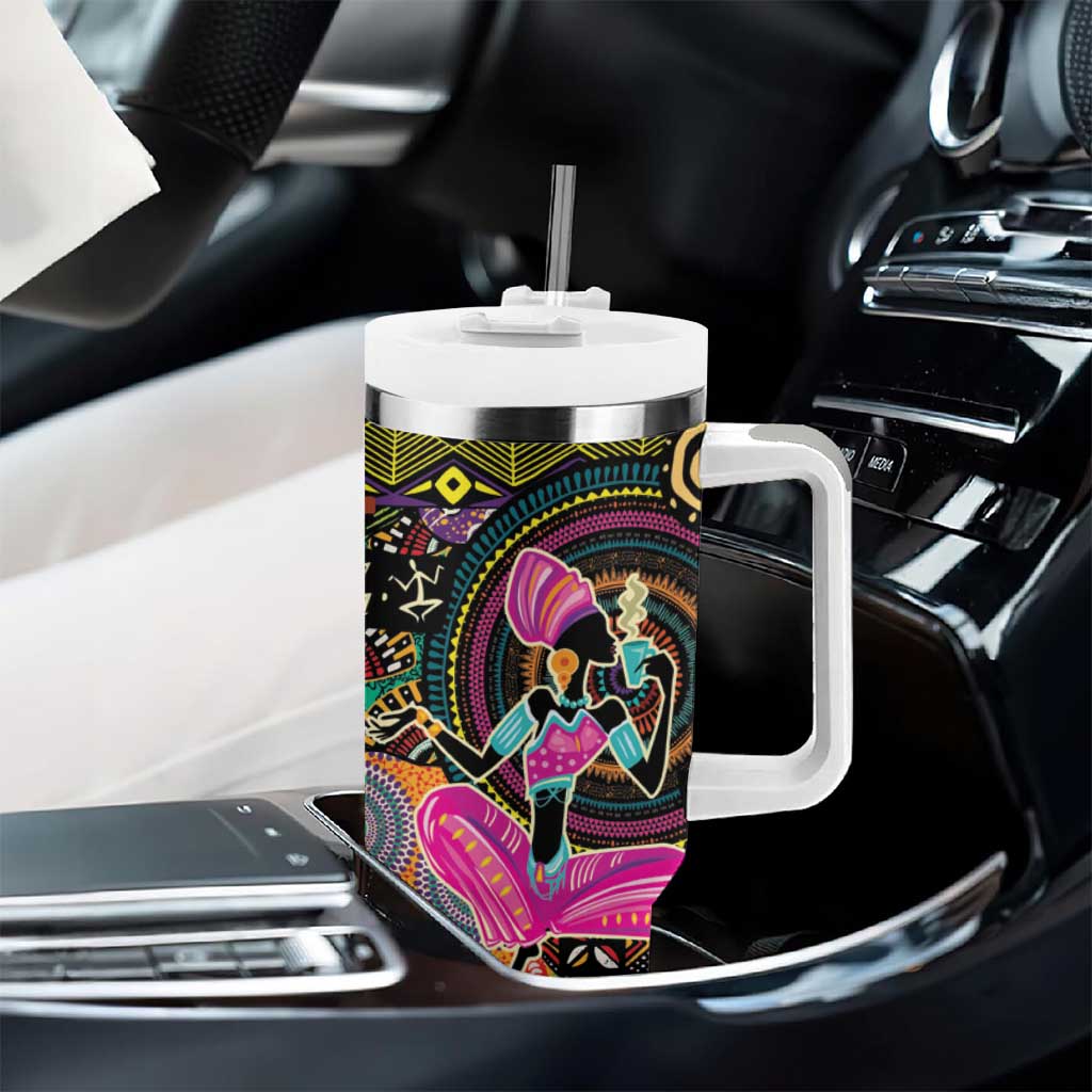 African Women Ethnic Motifs Tumbler With Handle - Wonder Print Shop