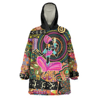 African Women Ethnic Motifs Wearable Blanket Hoodie - Wonder Print Shop