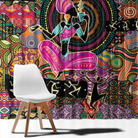 African Women Ethnic Motifs Window Curtain - Wonder Print Shop