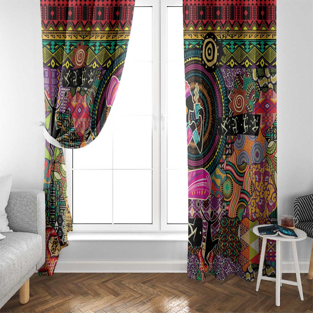 African Women Ethnic Motifs Window Curtain - Wonder Print Shop