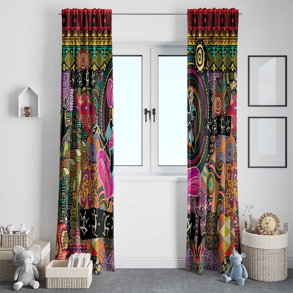 African Women Ethnic Motifs Window Curtain - Wonder Print Shop