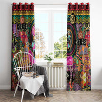 African Women Ethnic Motifs Window Curtain - Wonder Print Shop