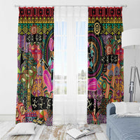 African Women Ethnic Motifs Window Curtain - Wonder Print Shop