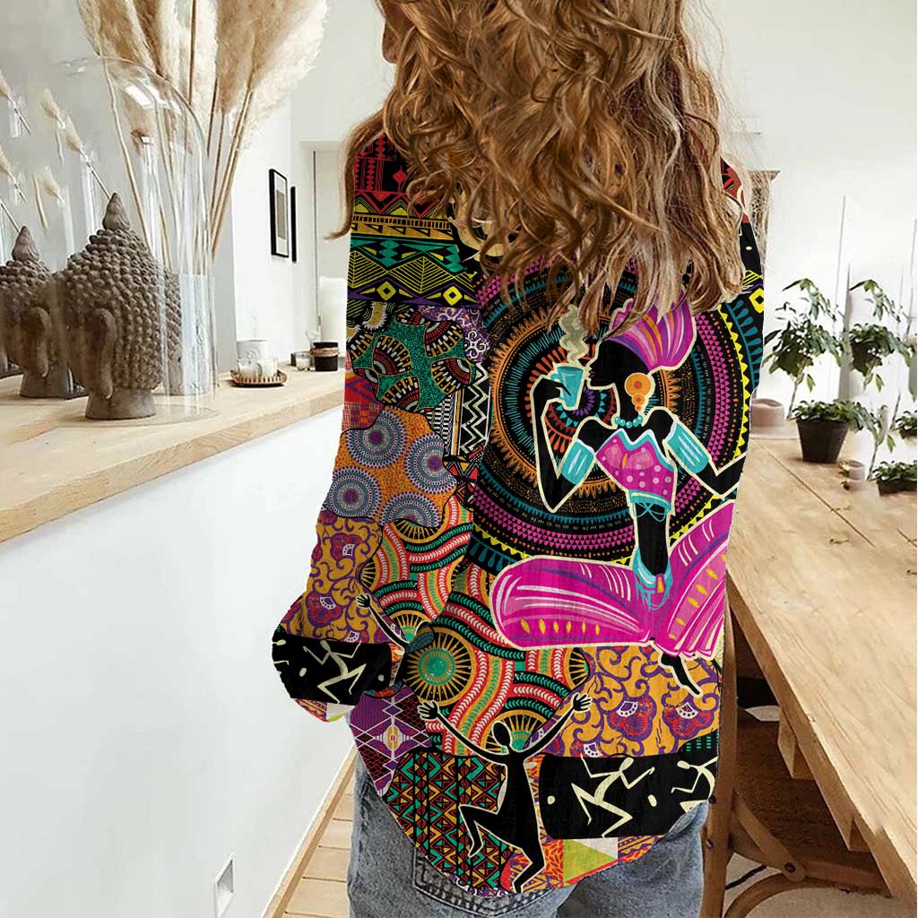 African Women Ethnic Motifs Women Casual Shirt - Wonder Print Shop
