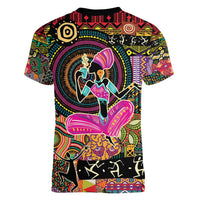 African Women Ethnic Motifs Women V-Neck T-Shirt - Wonder Print Shop