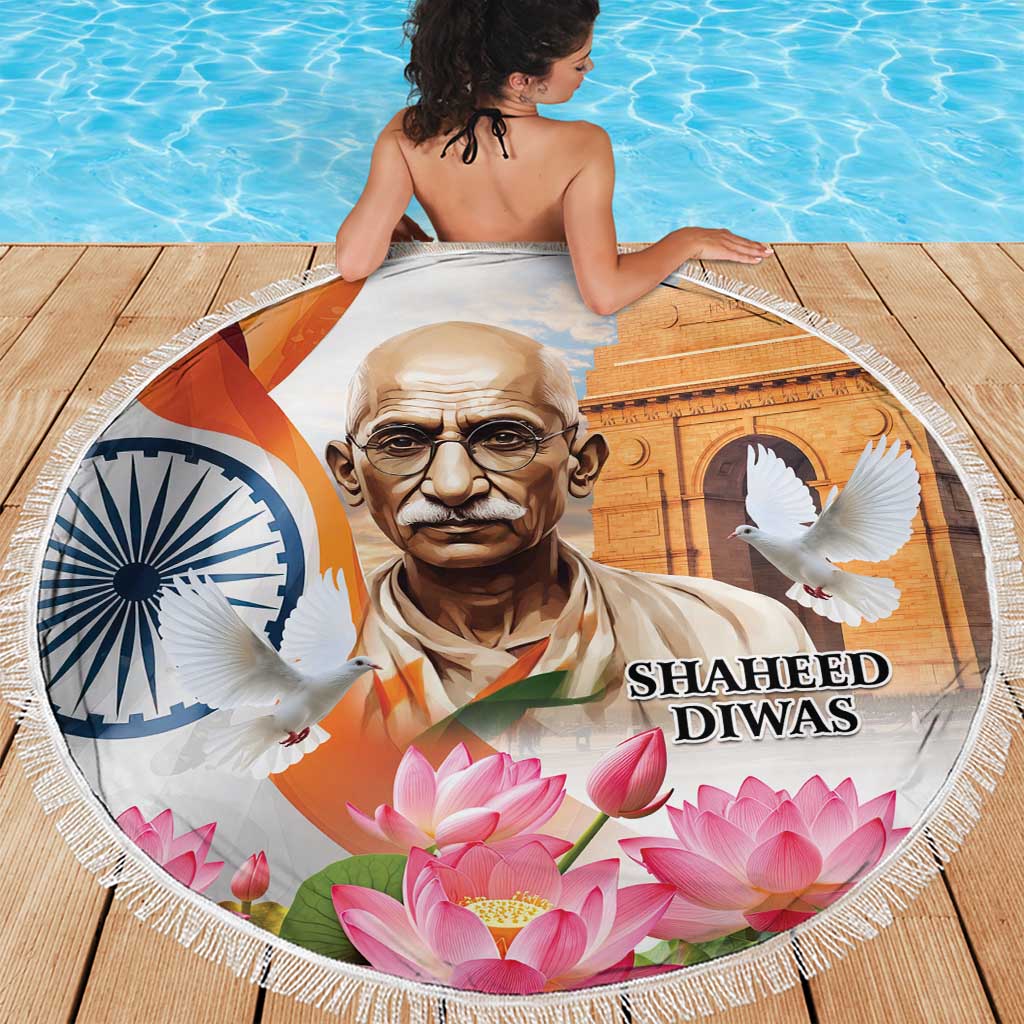 India Gandhi Martyr's Day Beach Blanket Shaheed Diwas Ashoka Chakra LT9 - Wonder Print Shop