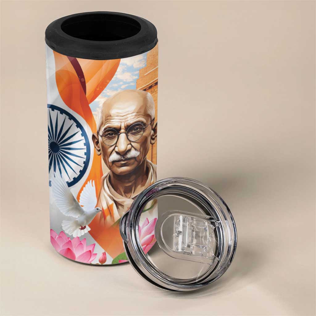 India Gandhi Martyr's Day 4 in 1 Can Cooler Tumbler Shaheed Diwas Ashoka Chakra LT9 - Wonder Print Shop
