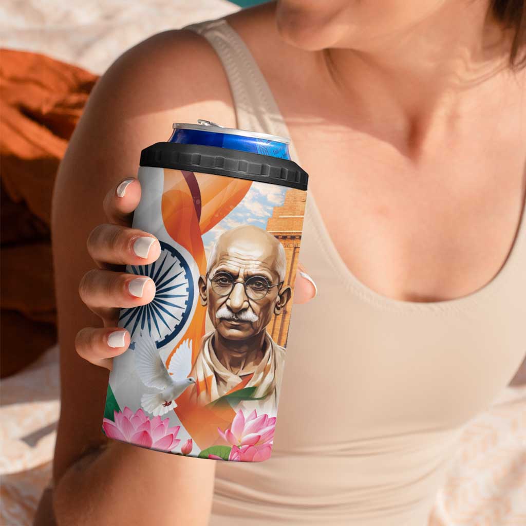 India Gandhi Martyr's Day 4 in 1 Can Cooler Tumbler Shaheed Diwas Ashoka Chakra LT9 - Wonder Print Shop