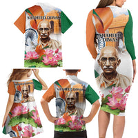 India Gandhi Martyr's Day Family Matching Long Sleeve Bodycon Dress and Hawaiian Shirt Shaheed Diwas Ashoka Chakra LT9 - Wonder Print Shop