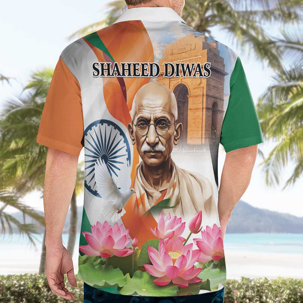 India Gandhi Martyr's Day Hawaiian Shirt Shaheed Diwas Ashoka Chakra - Wonder Print Shop