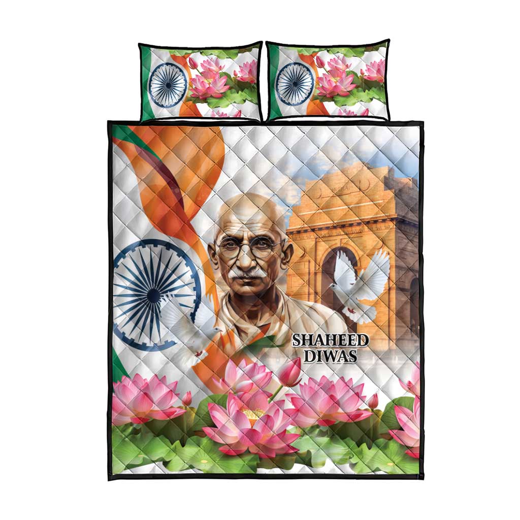 India Gandhi Martyr's Day Quilt Bed Set Shaheed Diwas Ashoka Chakra - Wonder Print Shop