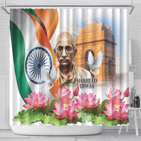 India Gandhi Martyr's Day Shower Curtain Shaheed Diwas Ashoka Chakra - Wonder Print Shop