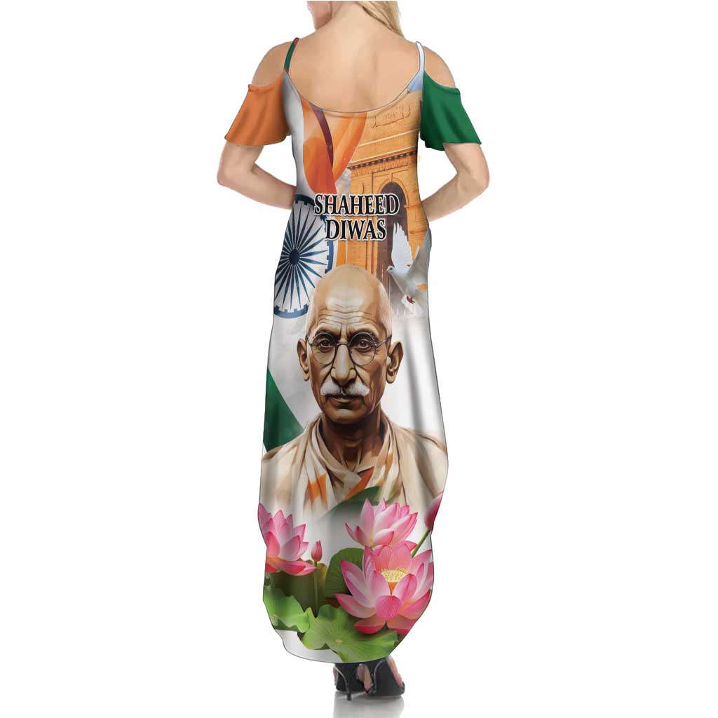 India Gandhi Martyr's Day Summer Maxi Dress Shaheed Diwas Ashoka Chakra - Wonder Print Shop