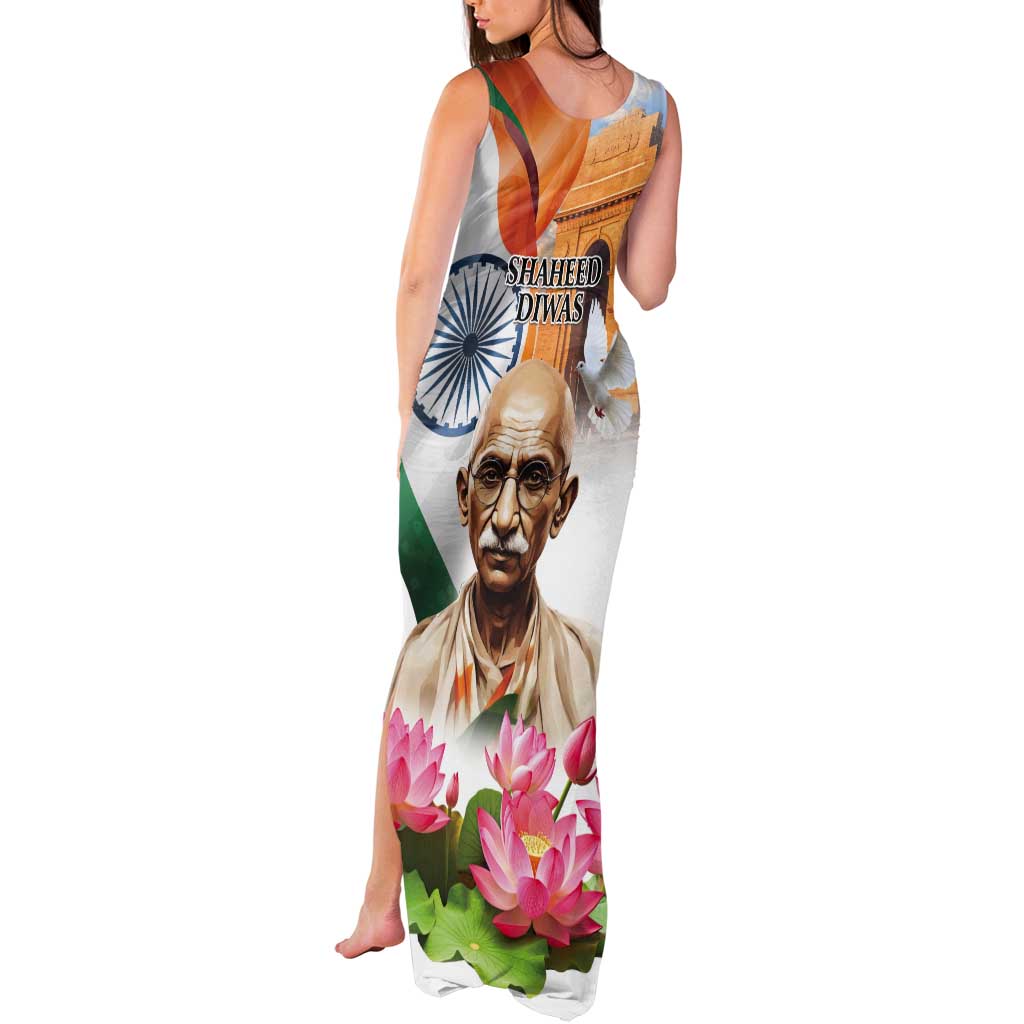 India Gandhi Martyr's Day Tank Maxi Dress Shaheed Diwas Ashoka Chakra - Wonder Print Shop