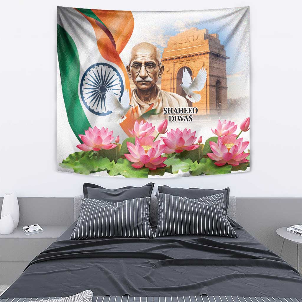 India Gandhi Martyr's Day Tapestry Shaheed Diwas Ashoka Chakra - Wonder Print Shop