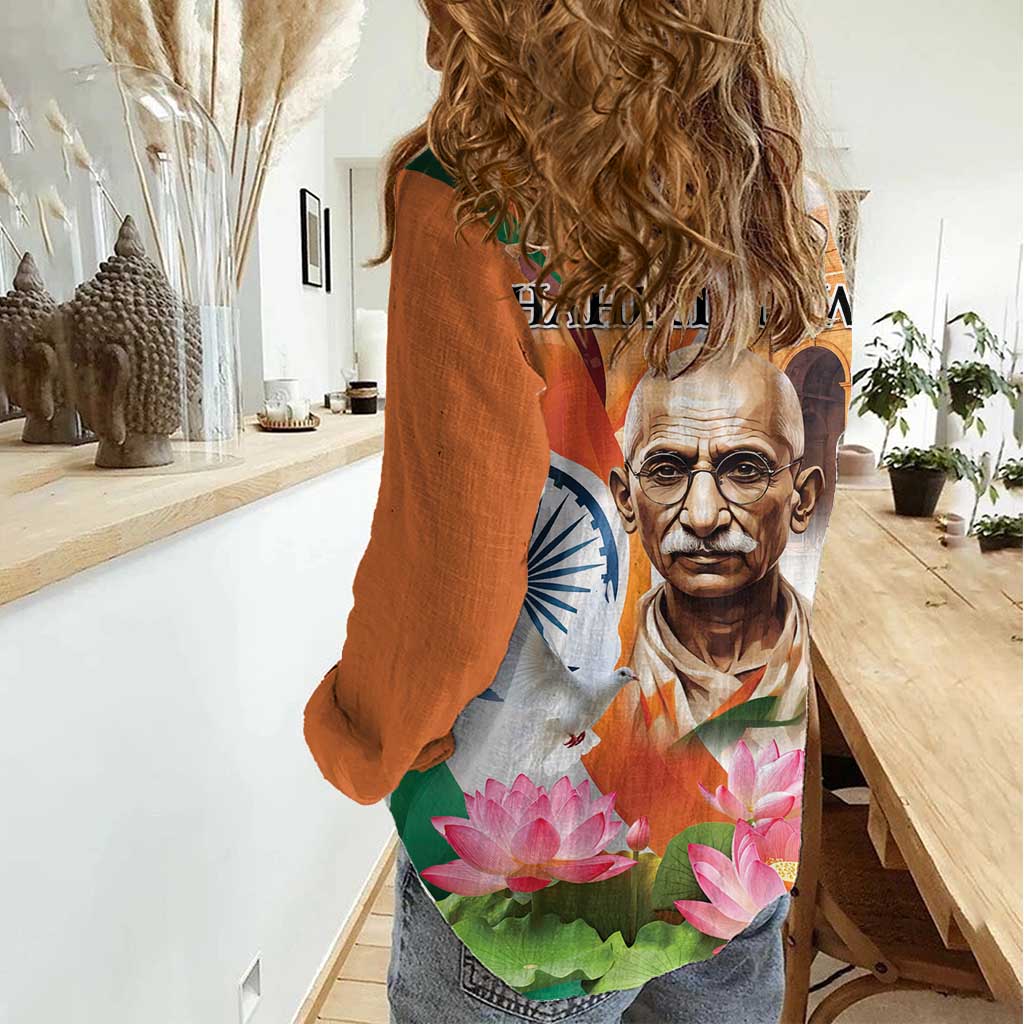 India Gandhi Martyr's Day Women Casual Shirt Shaheed Diwas Ashoka Chakra - Wonder Print Shop