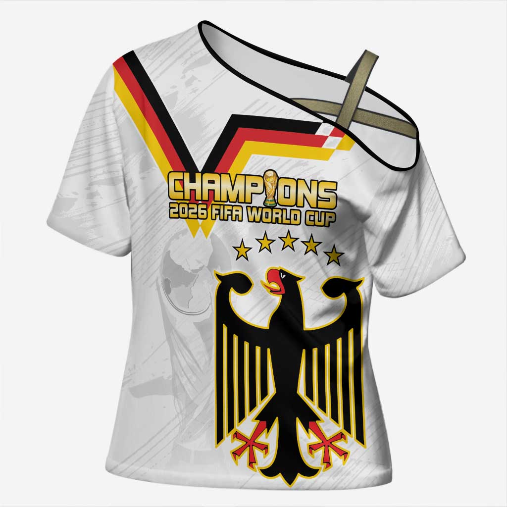 Custom Germany WC26 Future Champions Cross Shoulder Shirt Die Nationalelf Road to 5 Stars - Wonder Print Shop