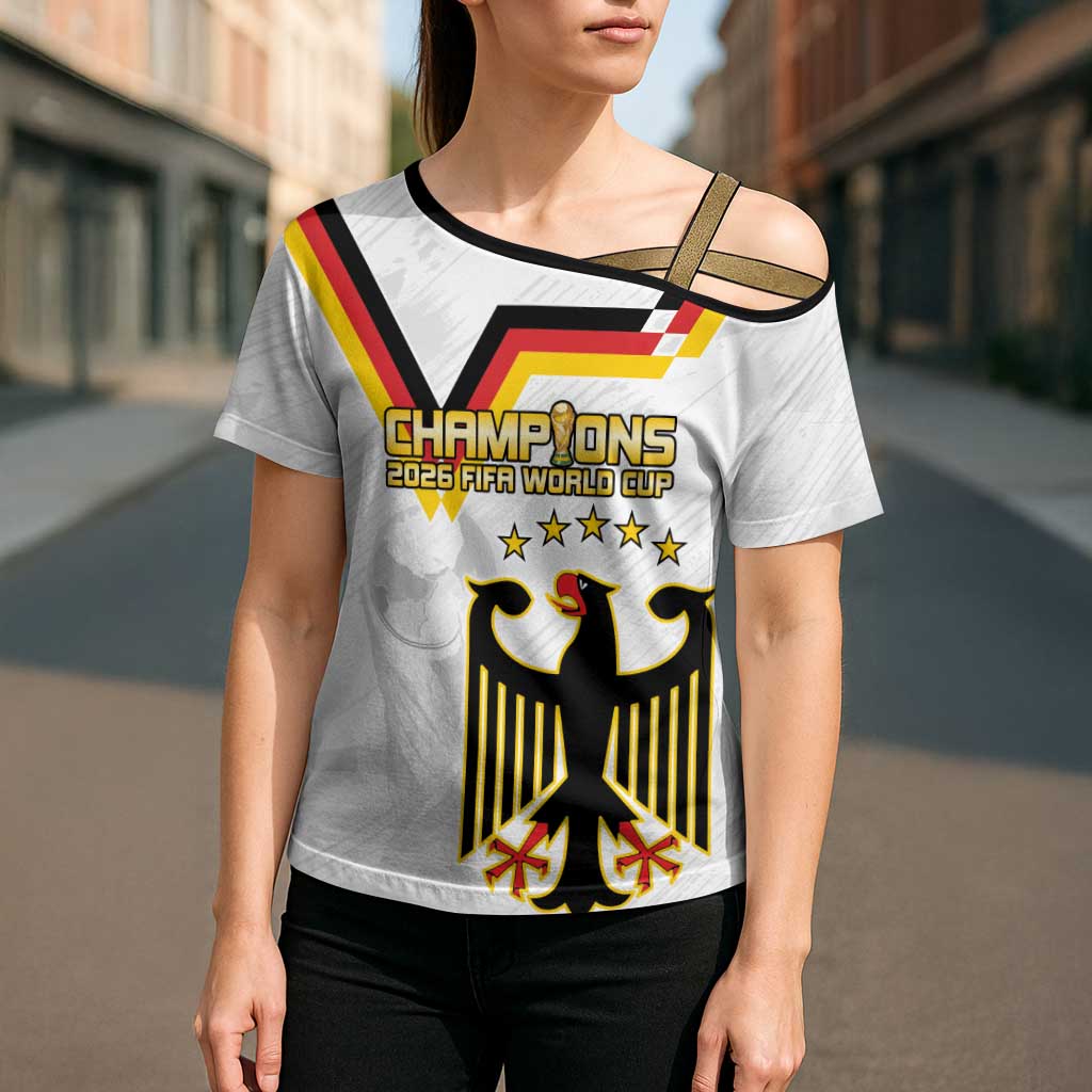 Custom Germany WC26 Future Champions Cross Shoulder Shirt Die Nationalelf Road to 5 Stars - Wonder Print Shop