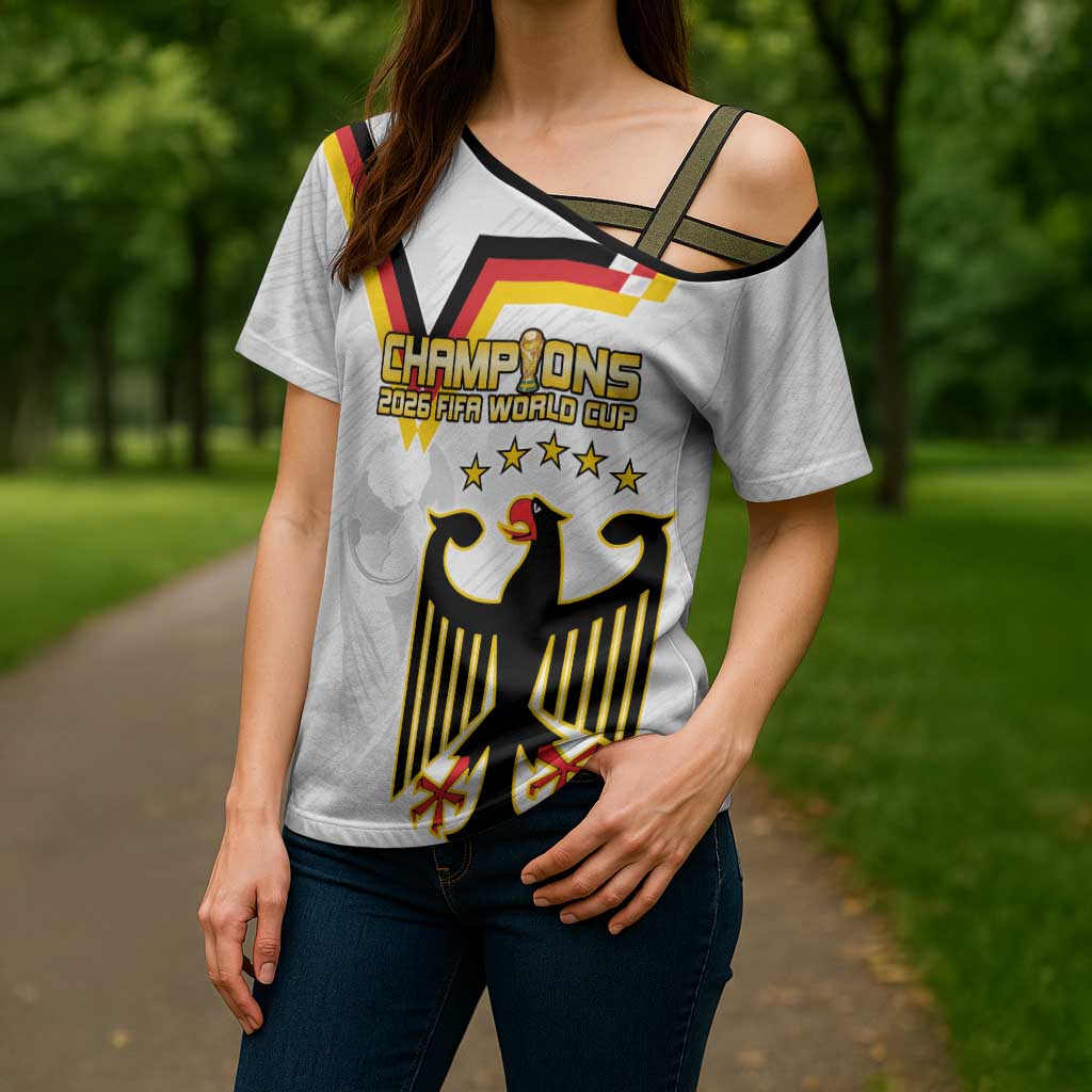 Custom Germany WC26 Future Champions Cross Shoulder Shirt Die Nationalelf Road to 5 Stars - Wonder Print Shop