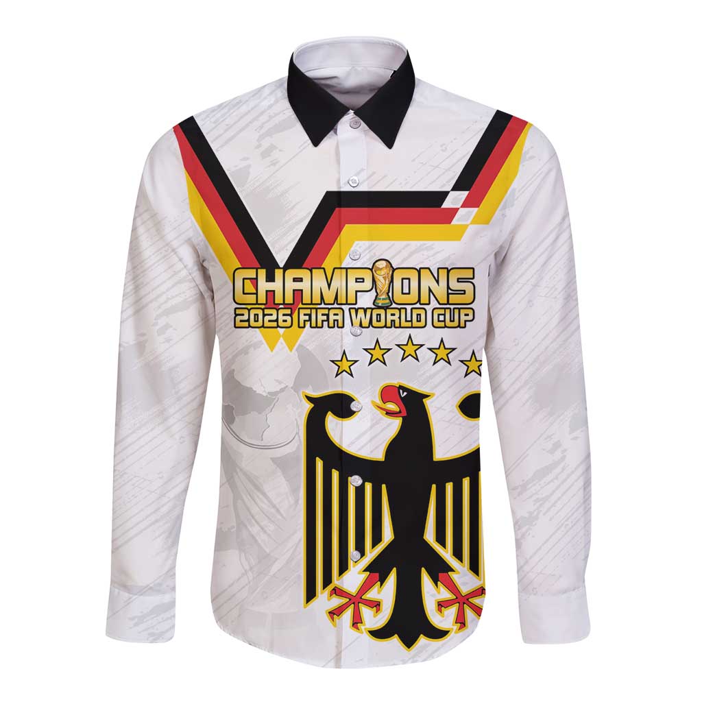 Custom Germany WC26 Future Champions Long Sleeve Button Shirt Die Nationalelf Road to 5 Stars - Wonder Print Shop