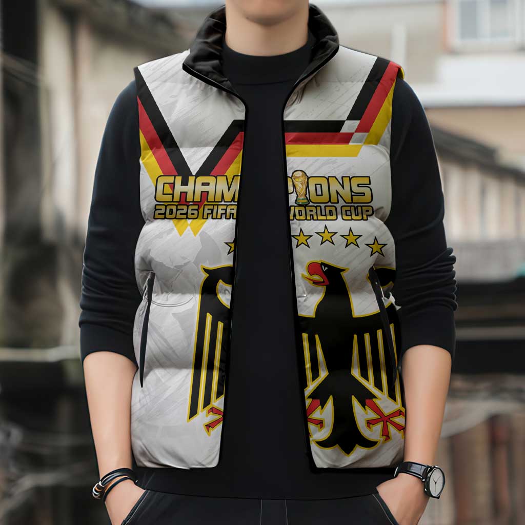Custom Germany WC26 Future Champions Sleeveless Puffer Jacket Die Nationalelf Road to 5 Stars - Wonder Print Shop