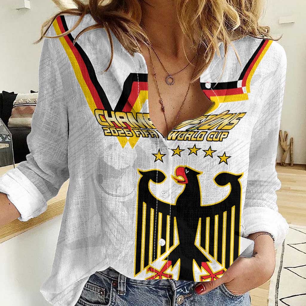 Custom Germany WC26 Future Champions Women Casual Shirt Die Nationalelf Road to 5 Stars - Wonder Print Shop