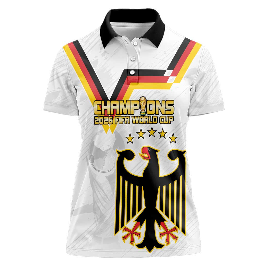 Custom Germany WC26 Future Champions Women Polo Shirt Die Nationalelf Road to 5 Stars - Wonder Print Shop