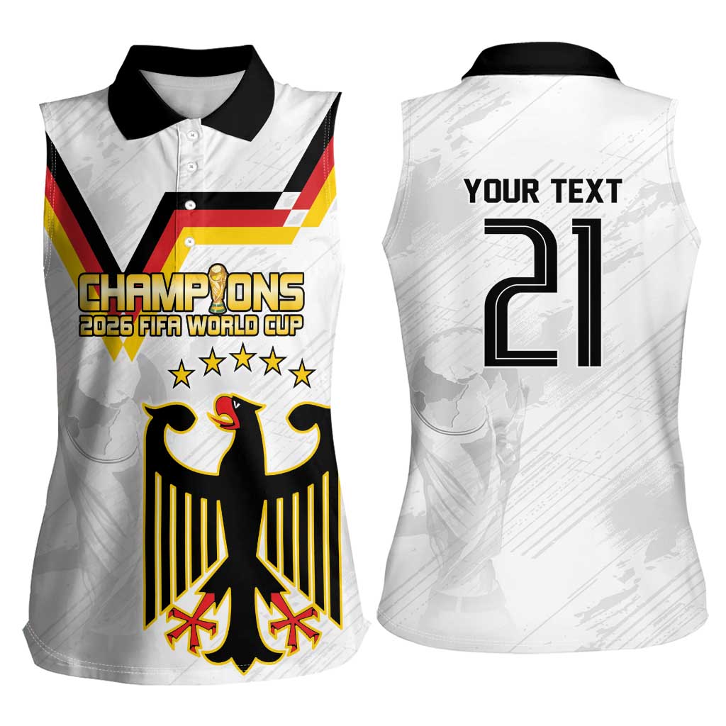 Custom Germany WC26 Future Champions Women Sleeveless Polo Shirt Die Nationalelf Road to 5 Stars - Wonder Print Shop