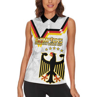 Custom Germany WC26 Future Champions Women Sleeveless Polo Shirt Die Nationalelf Road to 5 Stars - Wonder Print Shop