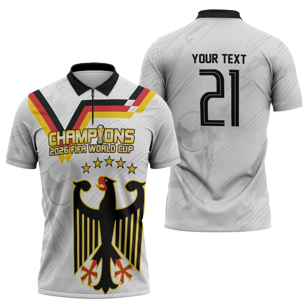 Custom Germany WC26 Future Champions Zipper Polo Shirt Die Nationalelf Road to 5 Stars - Wonder Print Shop