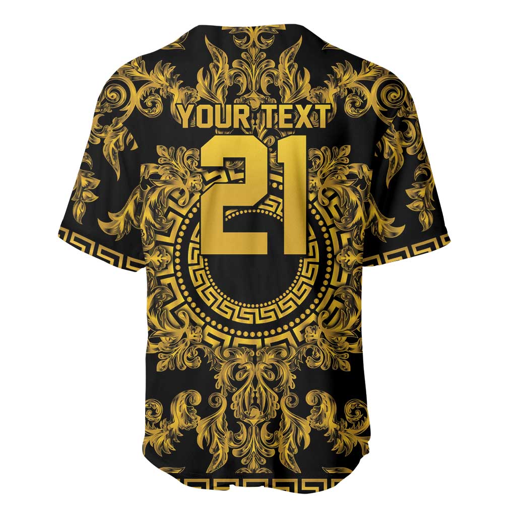 World Football 2026 Italy Custom Baseball Jersey Black Gold Baroque Medusa Edition - Wonder Print Shop
