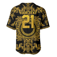 World Football 2026 Italy Custom Baseball Jersey Black Gold Baroque Medusa Edition - Wonder Print Shop