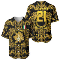 World Football 2026 Italy Custom Baseball Jersey Black Gold Baroque Medusa Edition - Wonder Print Shop